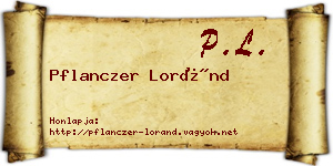 Pflanczer Loránd névjegykártya